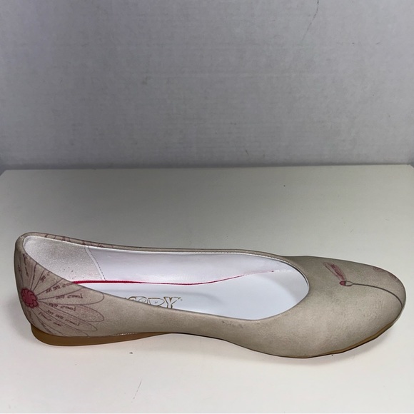 Goby Beige Pink Floral Faux Leather Slip On Ballerina Ballet Flats - Picture 6 of 12